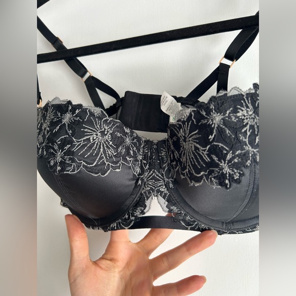Aerie 36C Balconette bra - black with lace appliqué - Picture 2 of 4